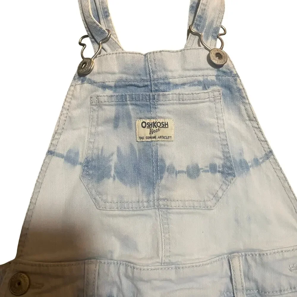 OshKosh B'gosh light blue white wash denim overall‎ jean skirt SIZE 4T